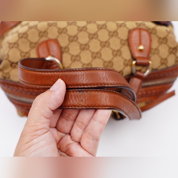 AV04 ❤️ GUCCI Monogram Brick Lane Boston - Picture 9 of 15